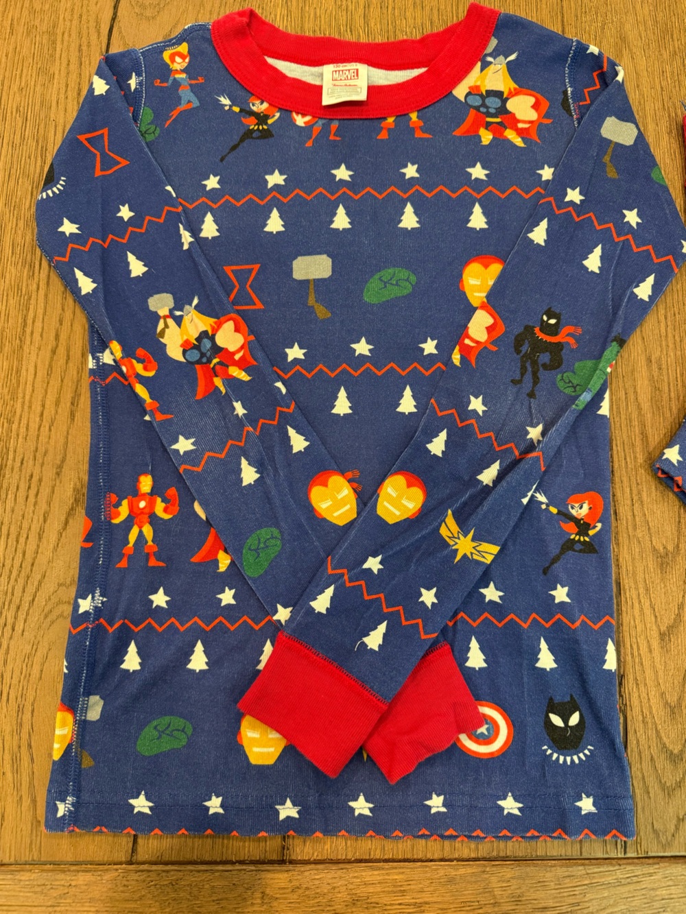 Marvel Superhero Holiday Pajama Set Boys Size 8 Hanna Andersson - Picture 3 of 5
